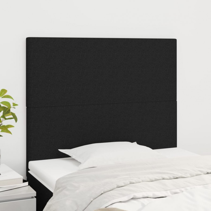 Têtes de lit 2 pcs Noir 100x5x78/88 cm Tissu