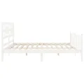 Cadre de lit avec tête de lit blanc 200x200 cm bois massif
