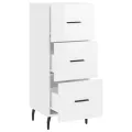 Buffet Blanc brillant 34,5x34x90 cm Bois d'ingénierie