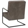 Chaise cantilever Gris clair Velours