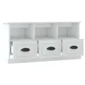 Meuble TV blanc brillant 100x35x50 cm bois d'ingénierie