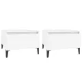 Tables d'appoint 2 pcs Blanc 50x46x35 cm Bois d'ingénierie