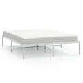 Cadre de lit métal blanc 140x190 cm