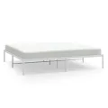 Cadre de lit métal blanc 183x213 cm