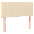 cadre de lit avec matelas Crème 80x200 cm Tissu