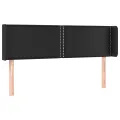 Tête de lit avec oreilles Noir 147x16x78/88 cm Similicuir