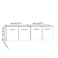 Armoires murales 2pcs Chêne fumé 60x36,5x35cm Bois d'ingénierie