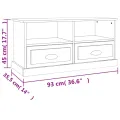 Meuble TV blanc 93x35,5x45 cm bois d'ingénierie
