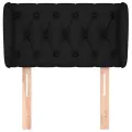 Tête de lit avec oreilles Noir 83x23x78/88 cm Tissu