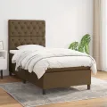 cadre de lit avec matelas Marron foncé 80x200 cm