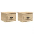 Tables de chevet murales 2 pcs chêne sonoma 41,5x36x28 cm