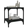 Meuble TV Noir 40x33x41 cm Bois d'ingénierie et acier