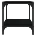 Meuble TV Noir 40x33x41 cm Bois d'ingénierie et acier