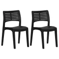 Chaises de jardin 2 pcs Anthracite Polypropylène