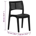 Chaises de jardin 2 pcs Anthracite Polypropylène