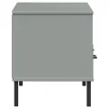 Meuble TV avec pieds en métal Gris Bois de pin massif OSLO