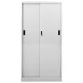 Armoire à bureau porte coulissante Gris clair 90x40x180cm Acier