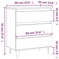 Buffet Sonoma gris 60x35x70 cm Bois d'ingénierie