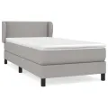 cadre de lit avec matelas Gris clair 100x200cm Tissu