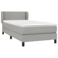 cadre de lit avec matelas Gris clair 100x200cm Tissu