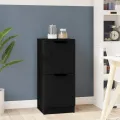 Buffet noir 30x30x70 cm bois d'ingénierie