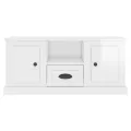 Meuble TV blanc brillant 100x35,5x45 cm bois d'ingénierie