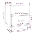 Table de chevet Blanc 40x34x45 cm Bois de pin massif