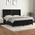 cadre de lit avec matelas Noir 180x200 cm Velours