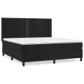 cadre de lit avec matelas Noir 180x200 cm Velours