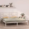 Cadre de lit Blanc Bois massif 200x200 cm