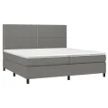 cadre de lit et matelas et LED Gris foncé 200x200 cm