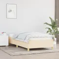 Cadre de lit Crème 80x200 cm Tissu