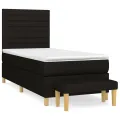 cadre de lit avec matelas Noir 100x200 cm Tissu
