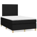 cadre de lit avec matelas Noir 120x200 cm Tissu