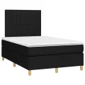 cadre de lit avec matelas Noir 120x200 cm Tissu