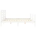 Cadre de lit avec tête de lit blanc 200x200 cm bois massif