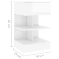 Table de chevet Blanc brillant 40x35x65 cm Aggloméré
