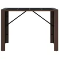 Table de bar et dessus en verre marron 145x80x110 cm poly rotin