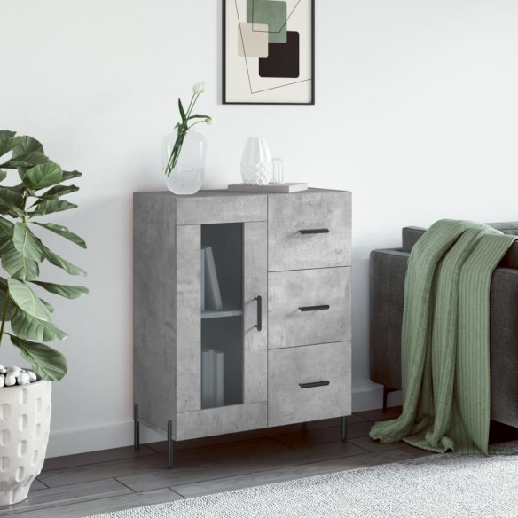 Buffet gris béton 69,5x34x90 cm bois d'ingénierie