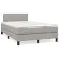 cadre de lit avec matelas Gris clair 120x200cm Tissu
