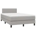cadre de lit avec matelas Gris clair 120x200cm Tissu