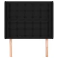 Tête de lit avec oreilles Noir 103x16x118/128 cm Tissu