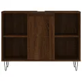 Armoire salle de bain chêne marron 80x33x60cm bois d'ingénierie