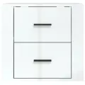 Table de chevet murale Blanc brillant 50x36x47 cm
