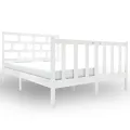 Cadre de lit Blanc Bois de pin massif 120x190 cm Petit Double