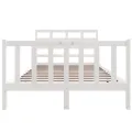 Cadre de lit Blanc Bois de pin massif 120x190 cm Petit Double