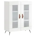 Buffet Blanc brillant 69,5x34x90 cm Bois d'ingénierie