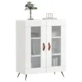 Buffet Blanc brillant 69,5x34x90 cm Bois d'ingénierie