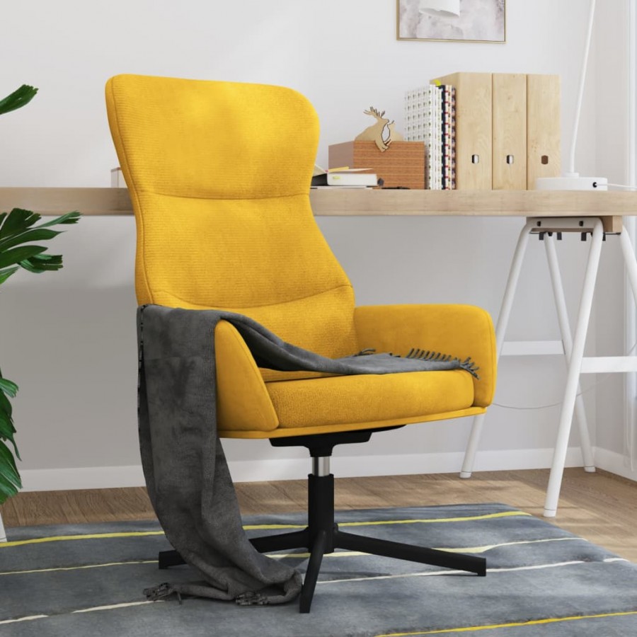 Chaise de relaxation Jaune moutarde Velours