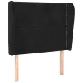 Tête de lit avec oreilles Noir 93x23x118/128 cm Velours